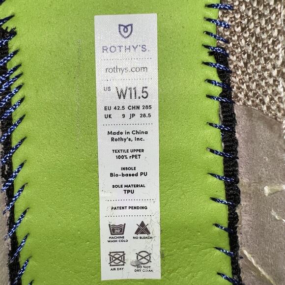 Rothys Sneakers Size 11.5 Pebble Spot Animal Print Slip On Washable Neutral Shoe - Picture 11 of 11